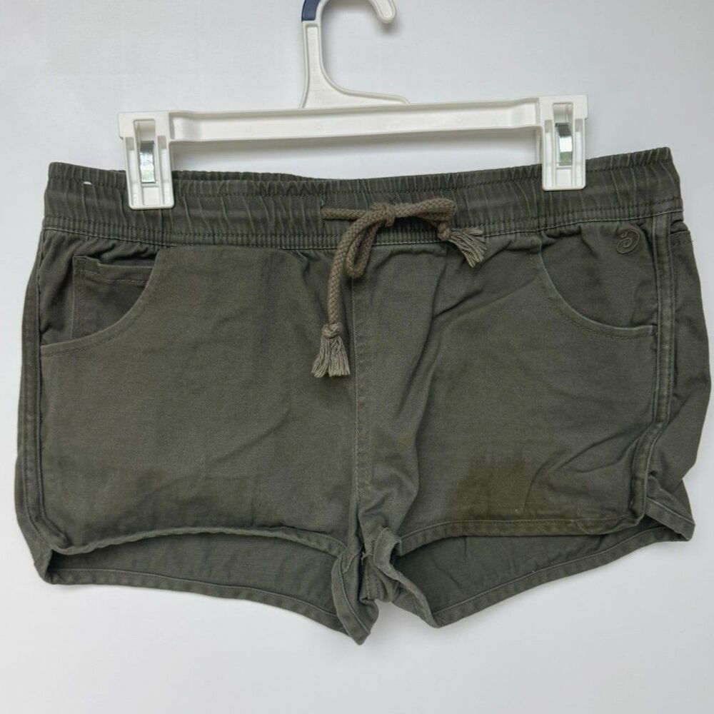 Indigo Rein Women's Shorts Medium M Olive Green Cargo Utility Drawstring Casual
